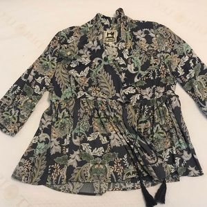 Wrap around floral top.